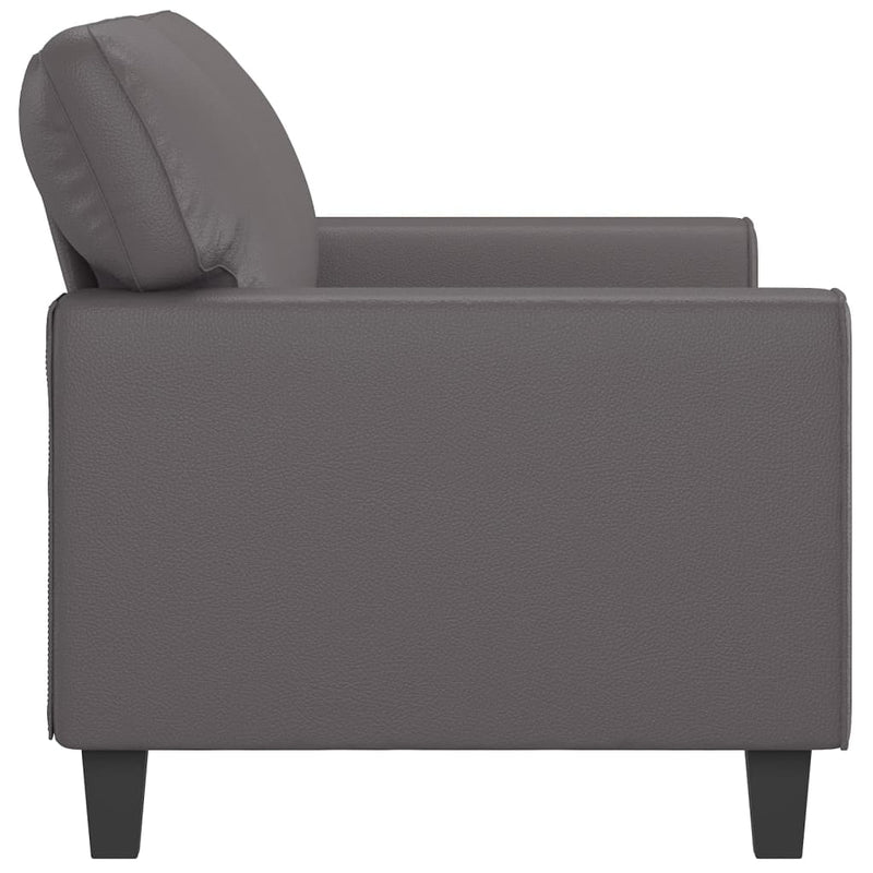 2-Sitzer-Sofa Grau 140 cm Kunstleder