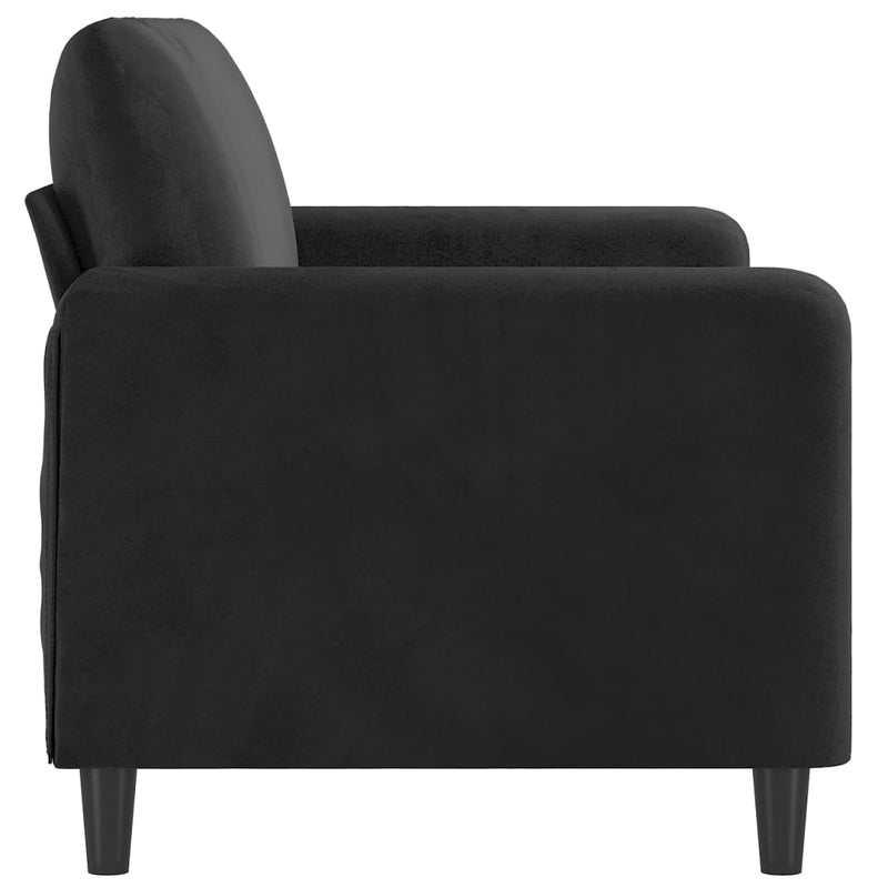 2-Sitzer-Sofa Schwarz 140 cm Samt