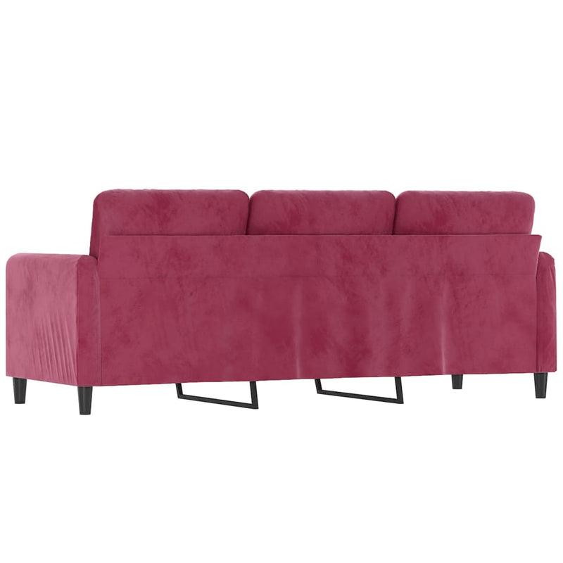 3-Sitzer-Sofa Weinrot 180 cm Samt