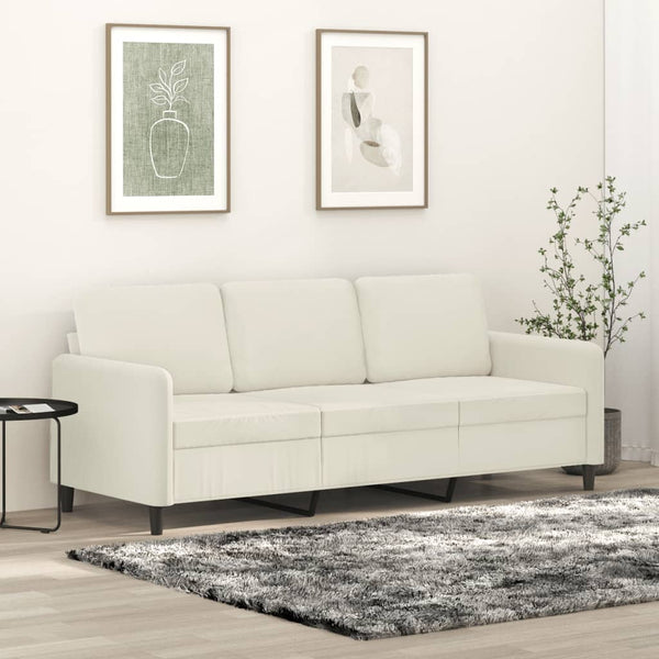 3-Sitzer-Sofa Creme 180 cm Samt