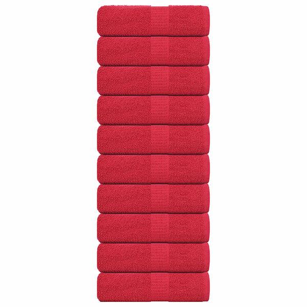 Seiftücher 10 Stk. Rot 30x30 cm 360 g/m² 100% Baumwolle