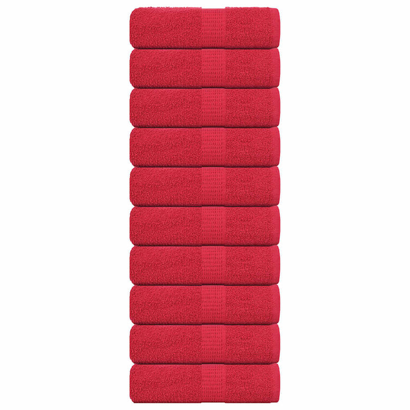 Seiftücher 10 Stk. Rot 30x30 cm 360 g/m² 100% Baumwolle