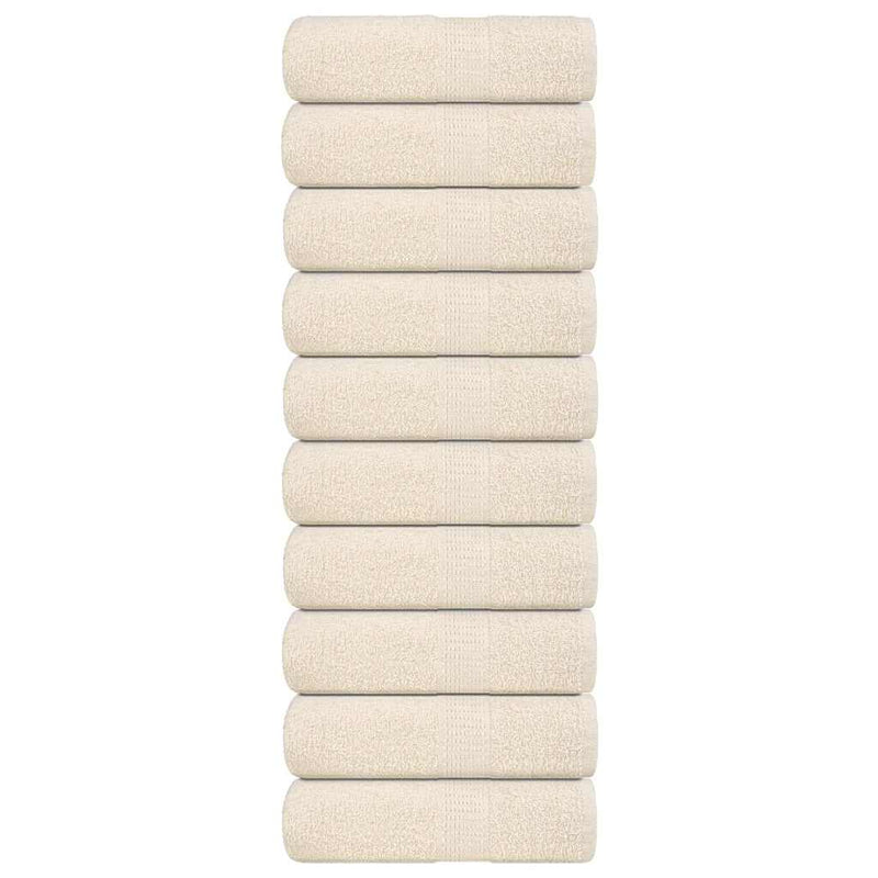 Seiftücher 10 Stk. Creme 30x30 cm 360 g/m² 100% Baumwolle