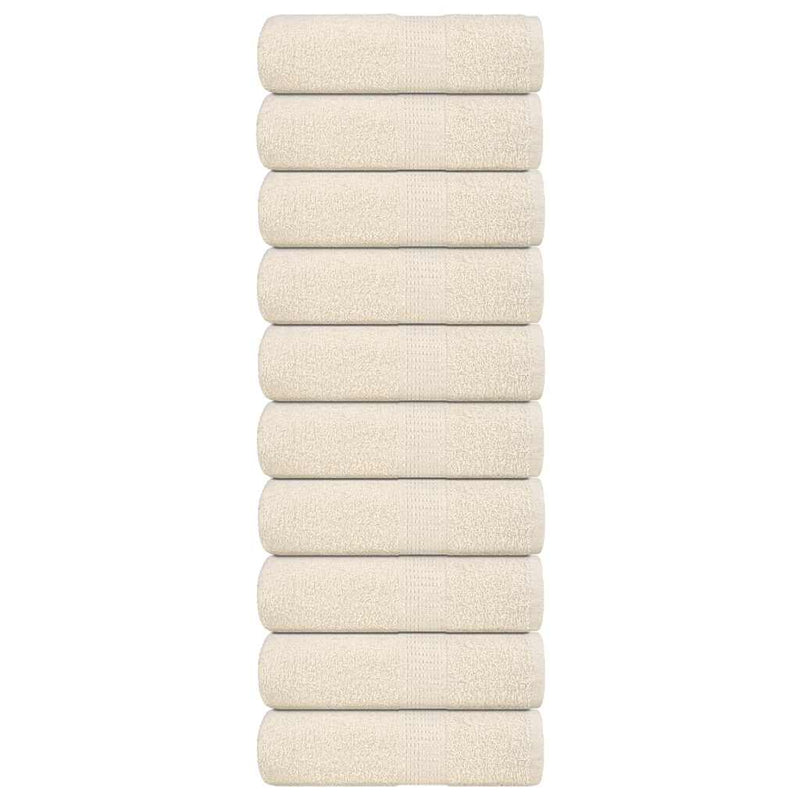 Gästetücher 10 Stk. Creme 30x50 cm 360 g/m² 100% Baumwolle