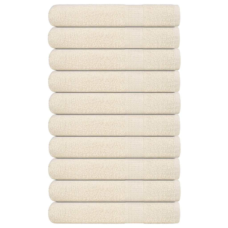 Handtücher 10 Stk. Creme 100x200 cm 360 g/m² 100% Baumwolle