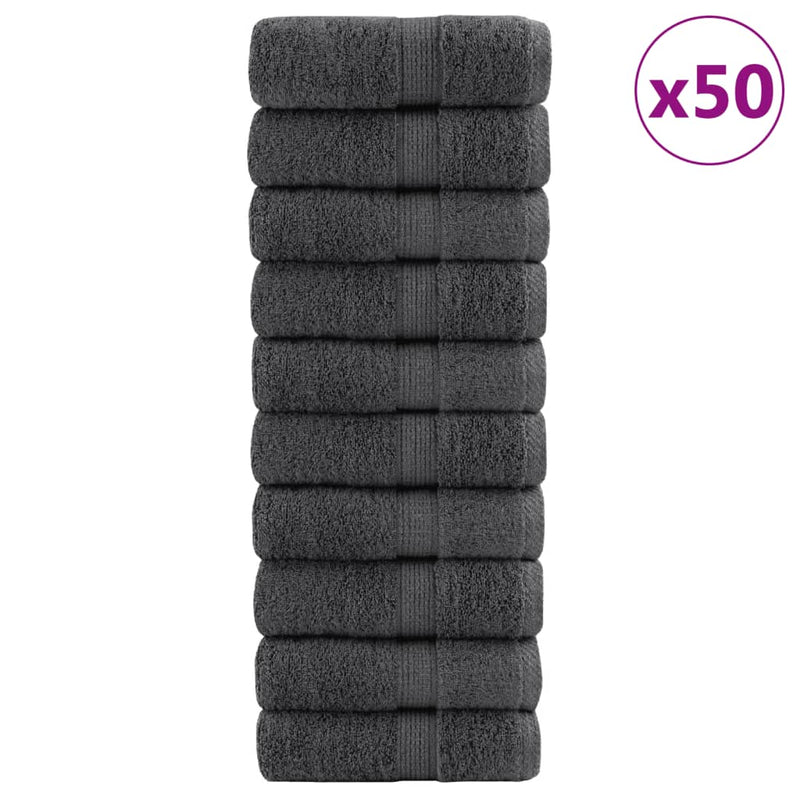 Premium-Gästetücher SOLUND 50 Stk. Anthrazit 30x50 cm 600 g/m²