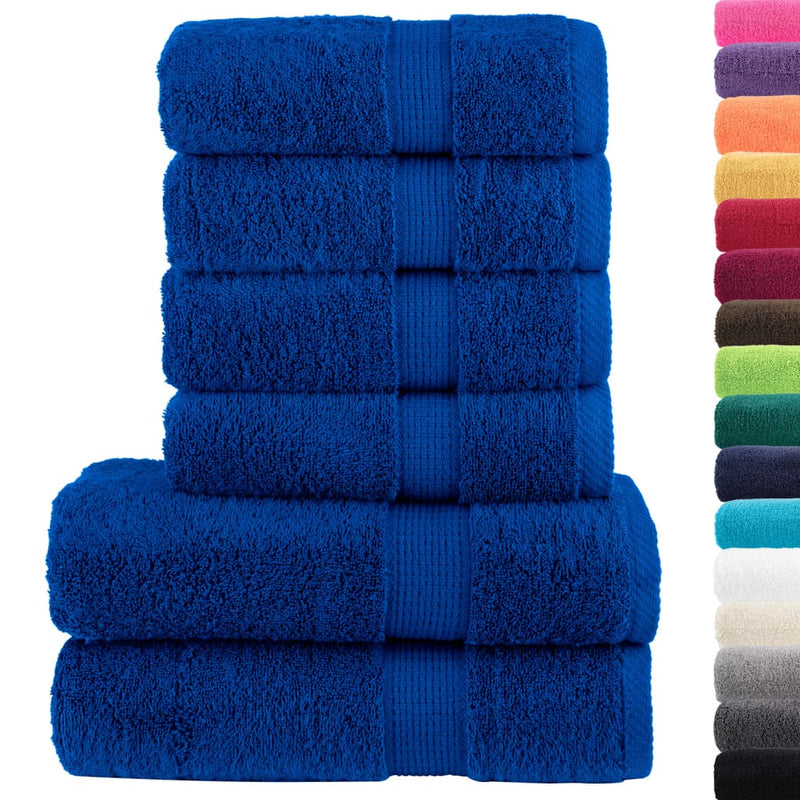 6 tlg. Premium-Handtuch-Set SOLUND Blau 600 g/m²