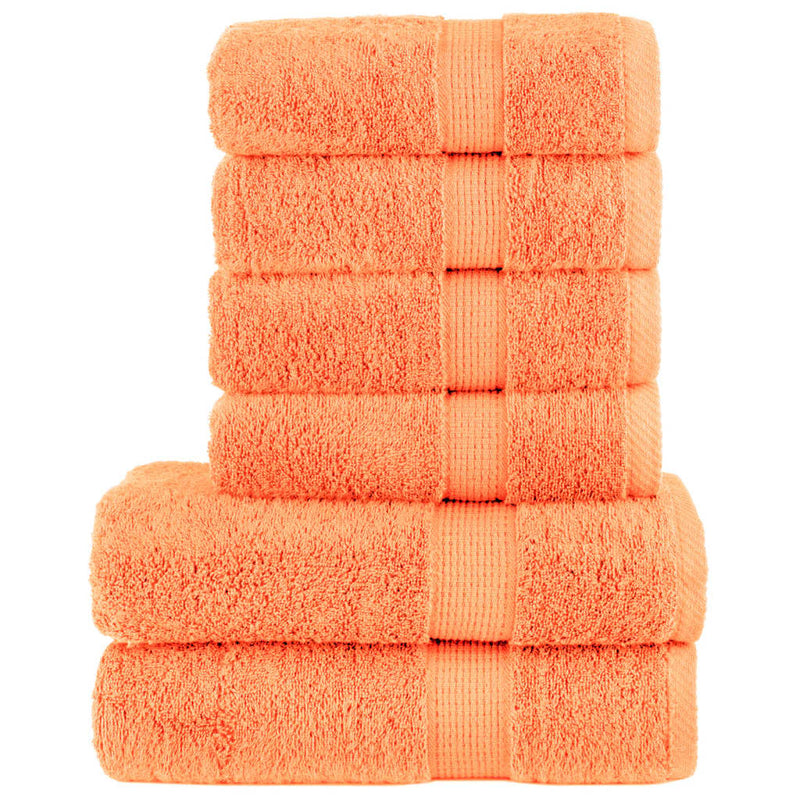 6 tlg. Premium-Handtuch-Set SOLUND Orange 600 g/m²