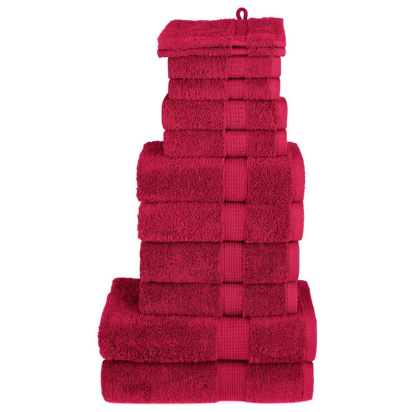 12 tlg. Premium-Handtuch-Set SOLUND Rot 600 g/m²