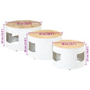 Beistelltische Fass-Design 3 Stk. Raues Massivholz Mango