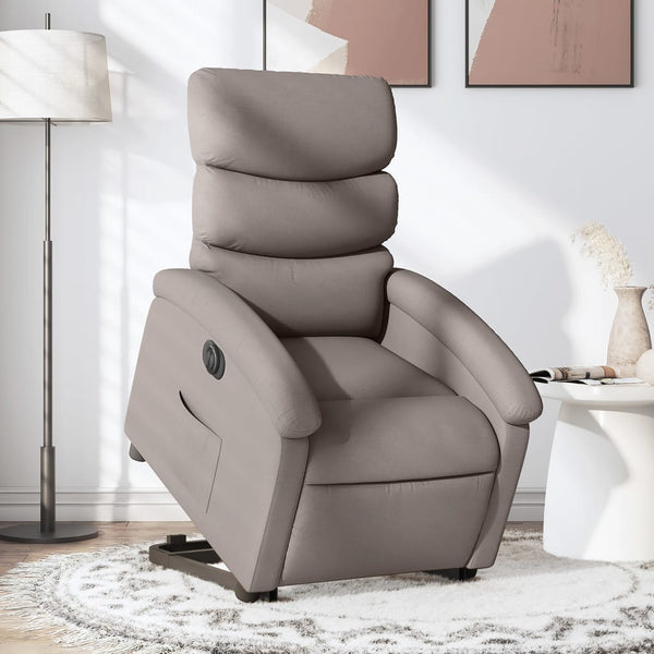 Relaxsessel mit Aufstehhilfe Elektrisch Taupe Stoff