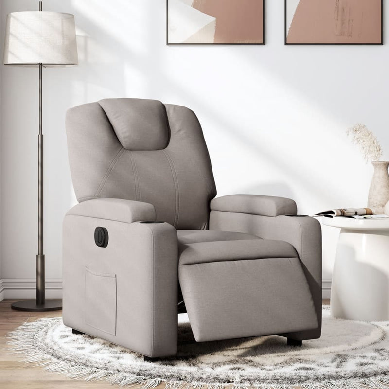 Relaxsessel Elektrisch Taupe Stoff