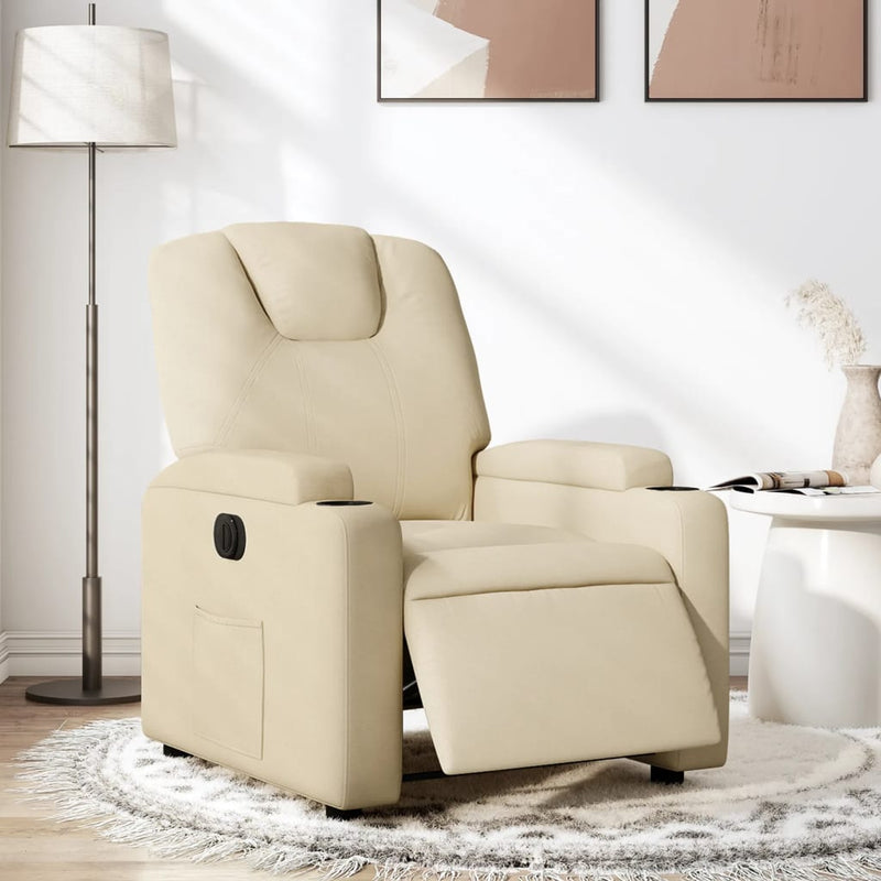 Relaxsessel Elektrisch Creme Stoff