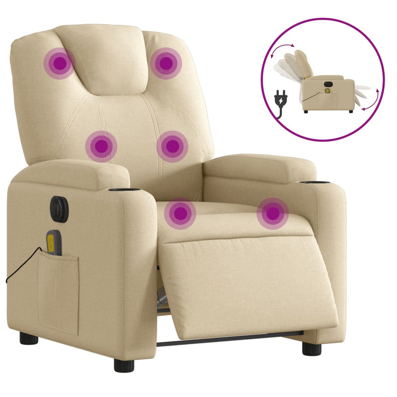 Massagesessel Elektrisch Creme Stoff