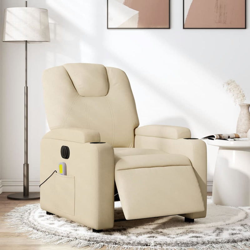 Massagesessel Elektrisch Creme Stoff