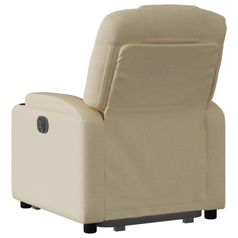 Relaxsessel mit Aufstehhilfe Elektrisch Creme Stoff