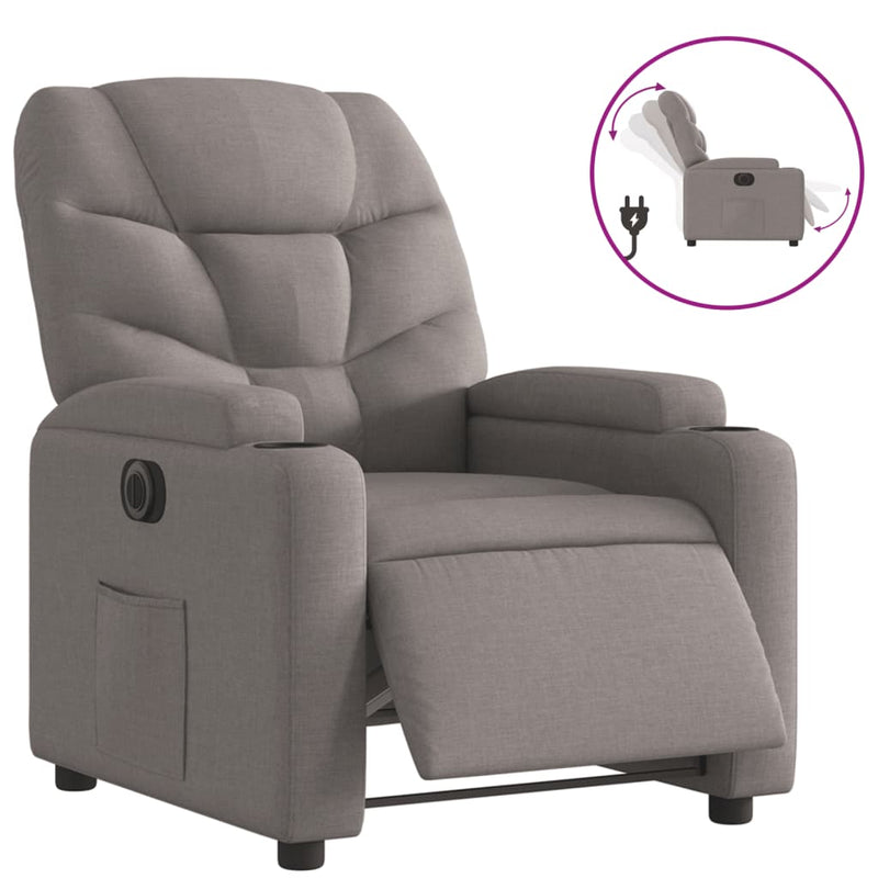 Relaxsessel Elektrisch Taupe Stoff