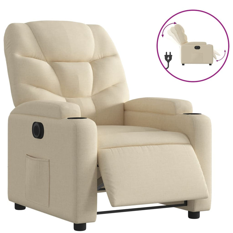 Relaxsessel Elektrisch Creme Stoff