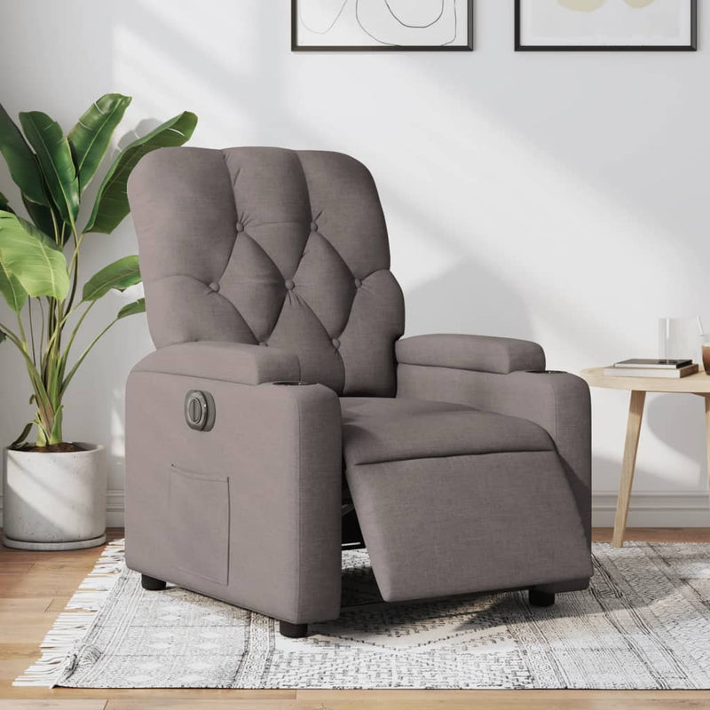 Relaxsessel Elektrisch Taupe Stoff