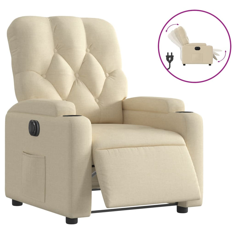 Relaxsessel Elektrisch Creme Stoff