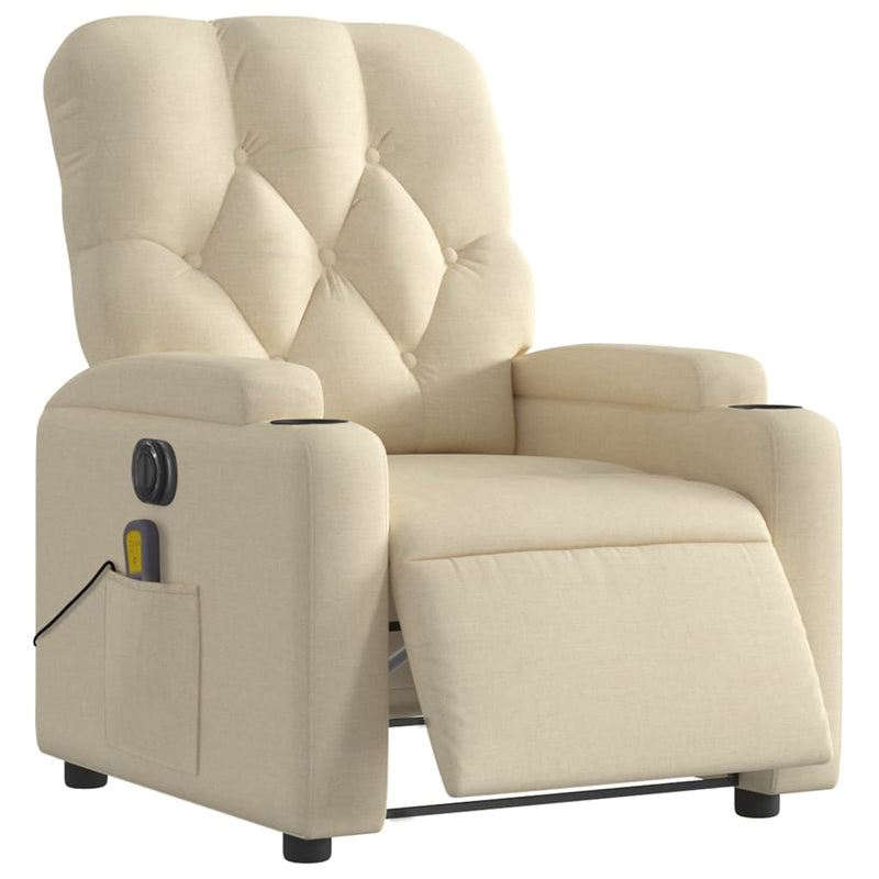 Massagesessel Elektrisch Creme Stoff