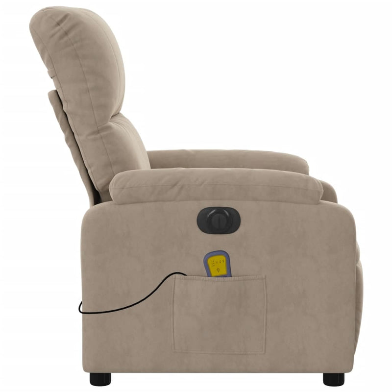 Massagesessel Elektrisch Taupe Mikrofasergewebe