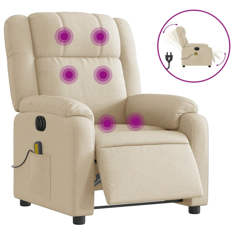 Massagesessel Elektrisch Creme Stoff