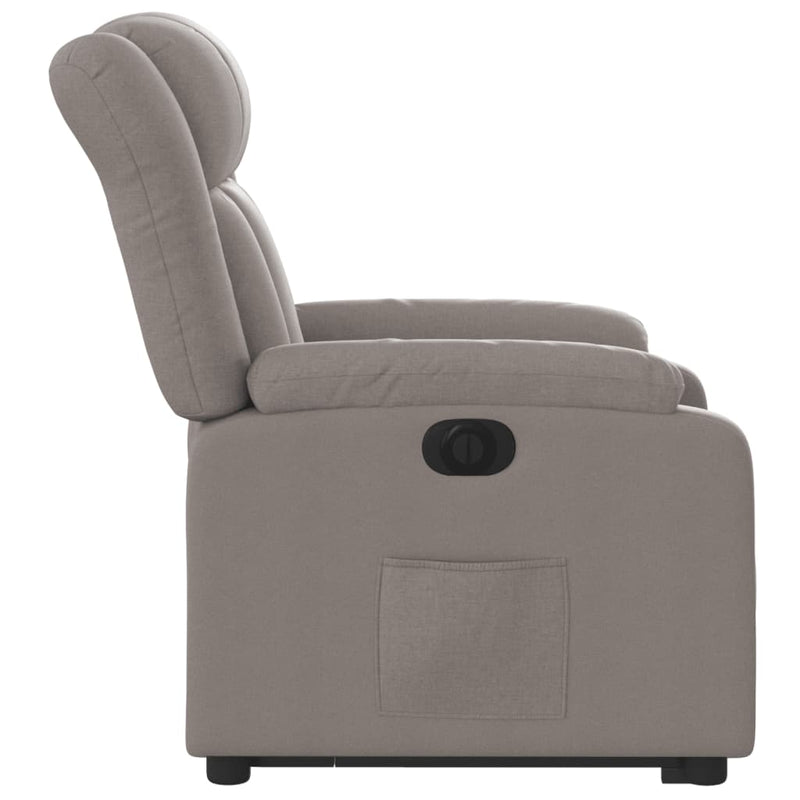 Relaxsessel mit Aufstehhilfe Elektrisch Taupe Stoff