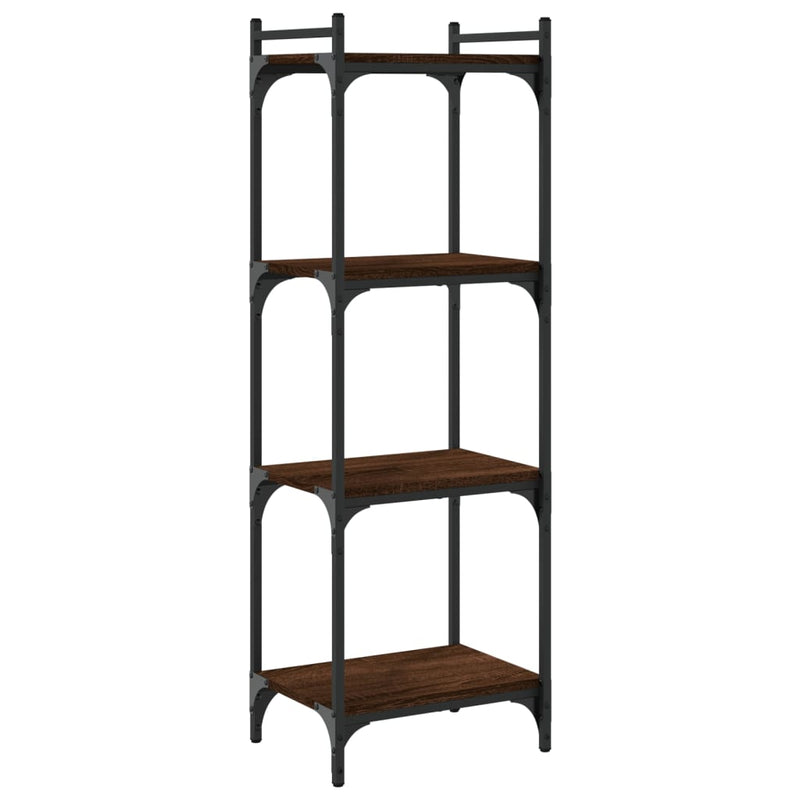 Bücherregal 4 Böden Braun Eiche-Optik 40x30x120cm Holzwerkstoff