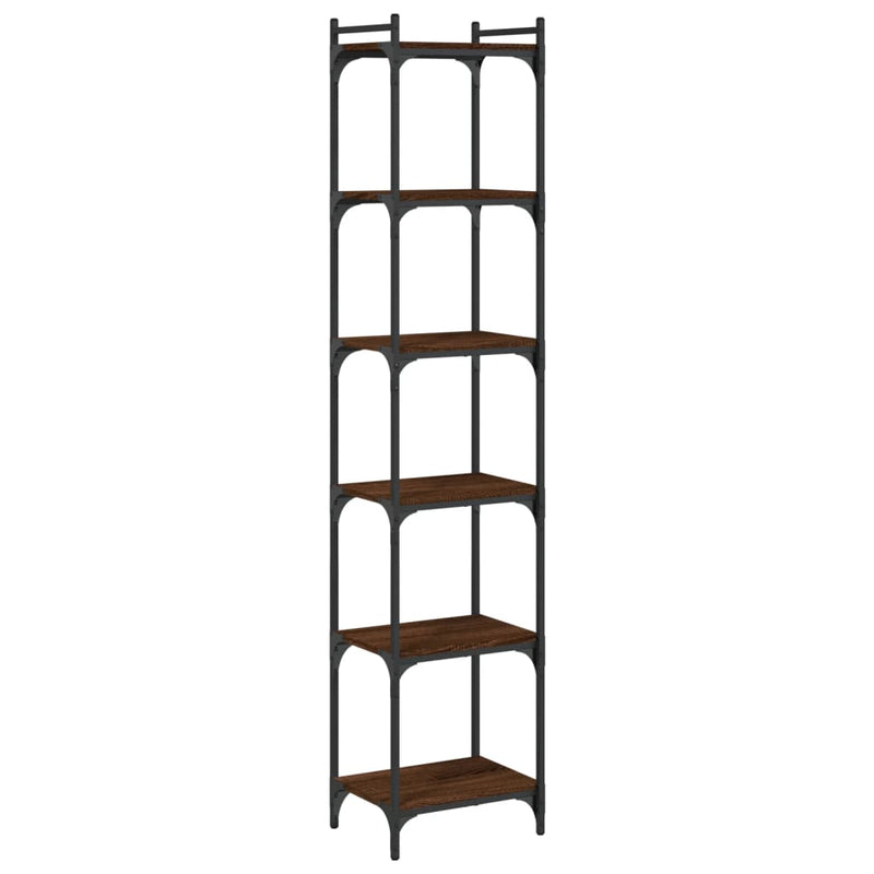 Bücherregal 6 Böden Braun Eiche-Optik 40x30x188cm Holzwerkstoff