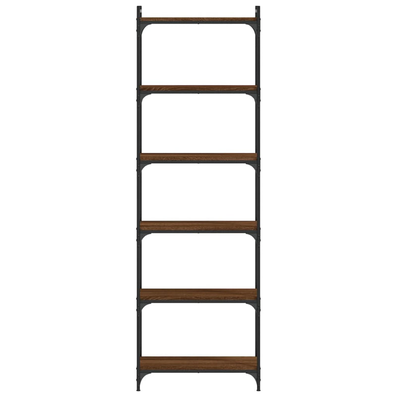 Bücherregal 6 Böden Braun Eiche-Optik 60x30x188cm Holzwerkstoff