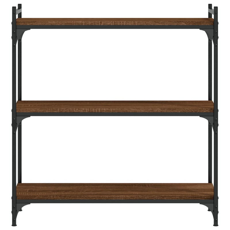 Bücherregal 3 Böden Braun Eichen-Optik 80x30x86cm Holzwerkstoff