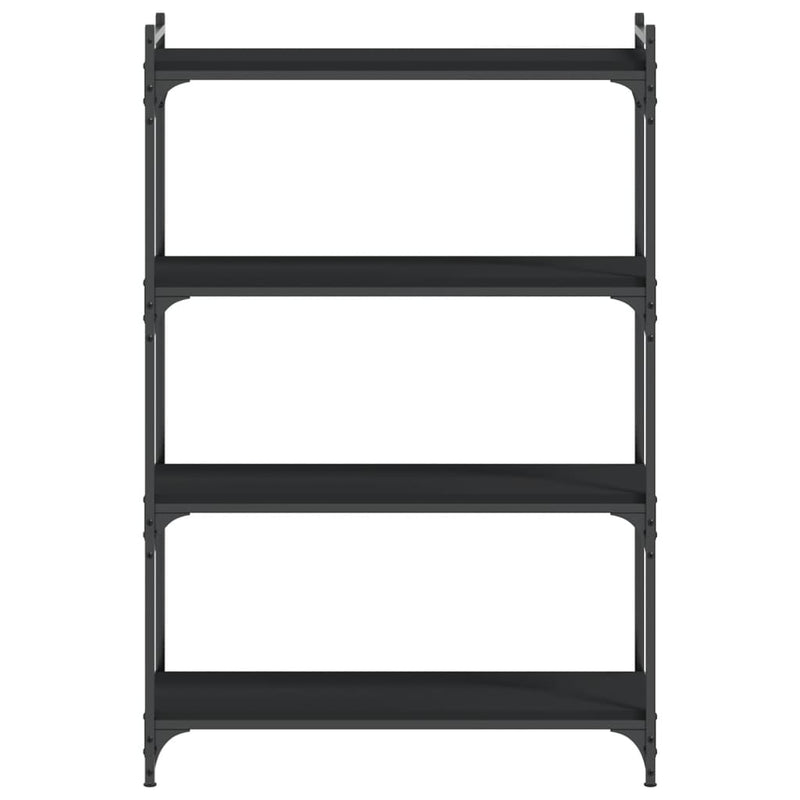 Bücherregal 4 Böden Schwarz 80x30x120 cm Holzwerkstoff