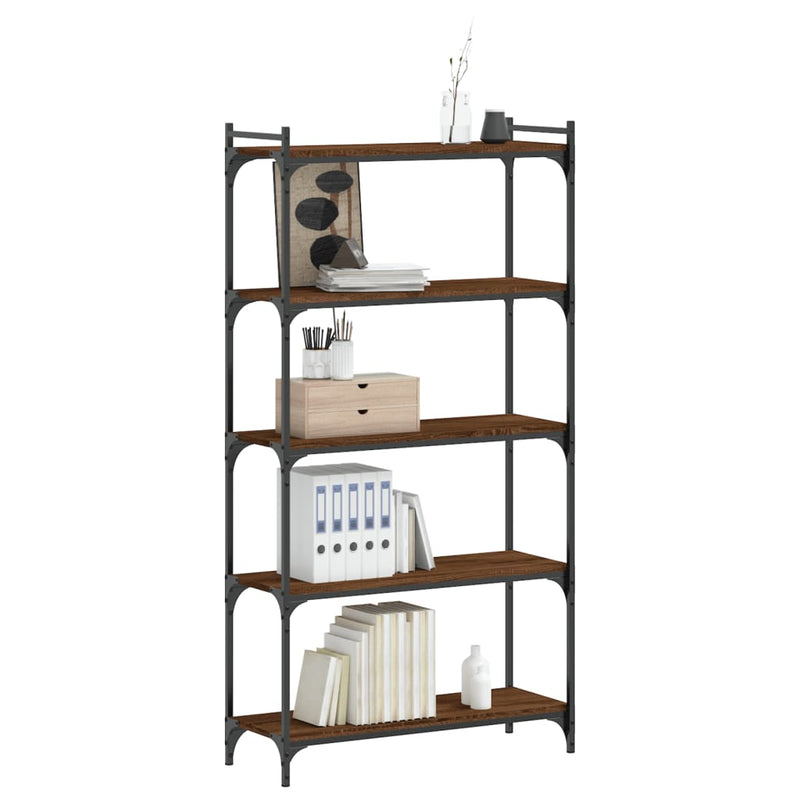 Bücherregal 5 Böden Braun Eiche-Optik 80x30x154cm Holzwerkstoff