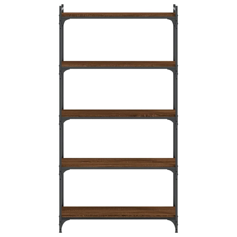 Bücherregal 5 Böden Braun Eiche-Optik 80x30x154cm Holzwerkstoff