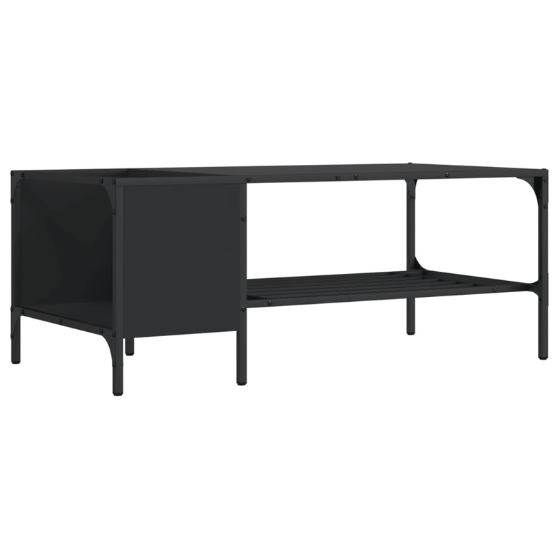 Couchtisch mit Regal Schwarz 100x51x40 cm Holzwerkstoff