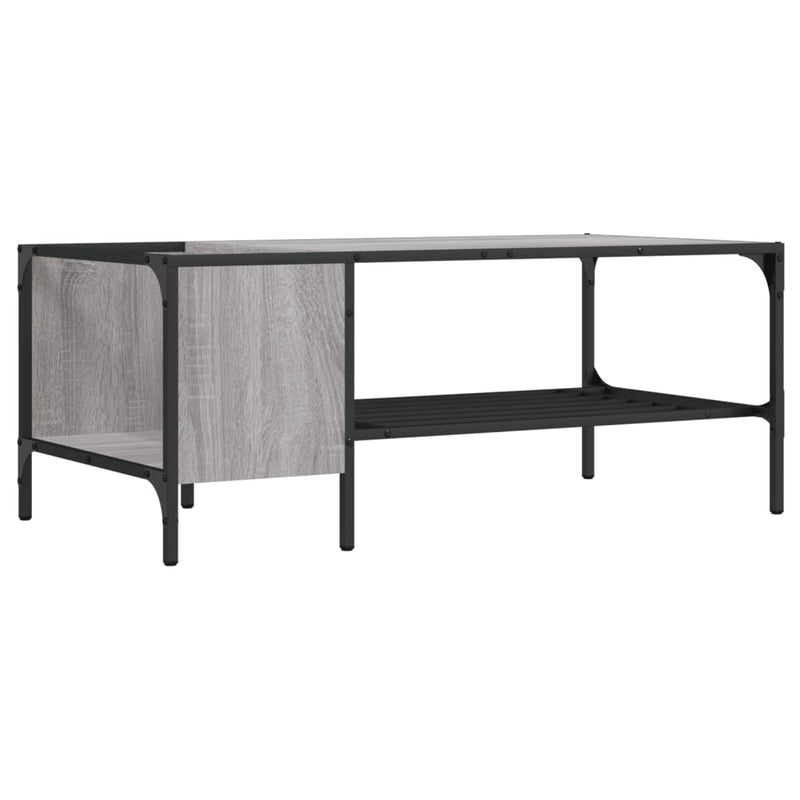 Couchtisch mit Regal Grau Sonoma 100x51x40 cm Holzwerkstoff