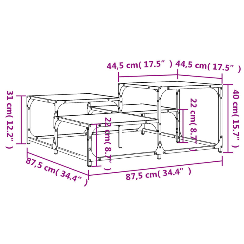 Couchtisch Braun Eichen-Optik 87,5x87,5x40 cm Holzwerkstoff