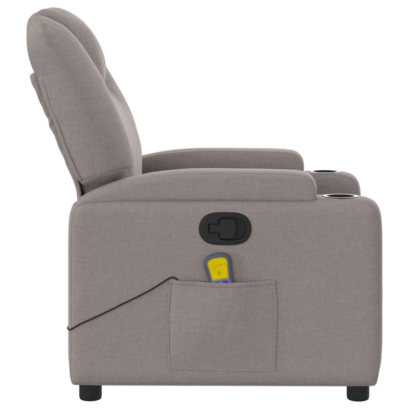 Massagesessel Taupe Stoff