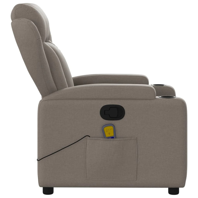 Massagesessel Taupe Stoff