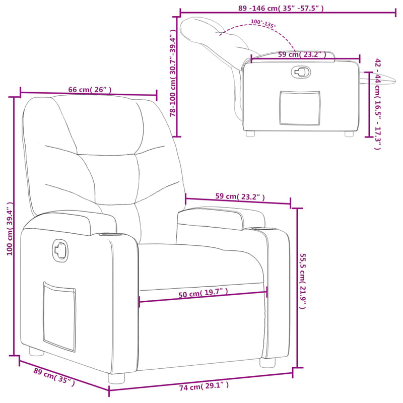 Relaxsessel Braun Stoff