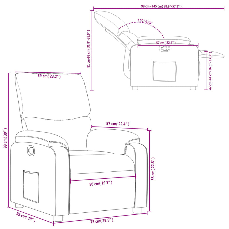 Relaxsessel Braun Stoff