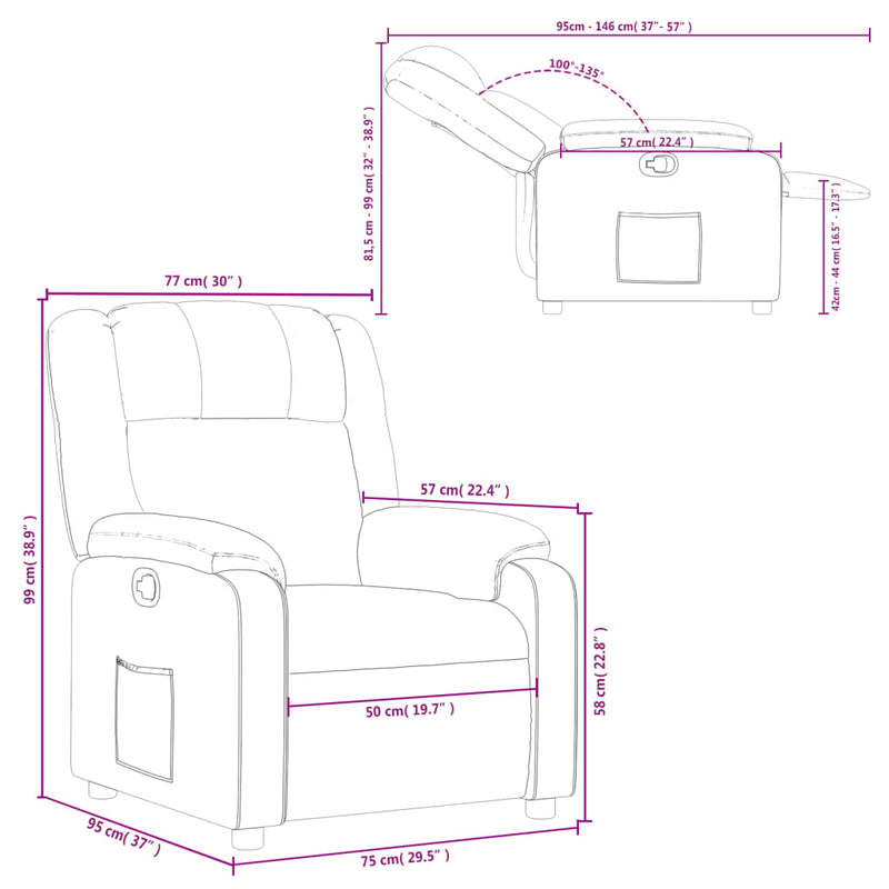 Relaxsessel Braun Stoff