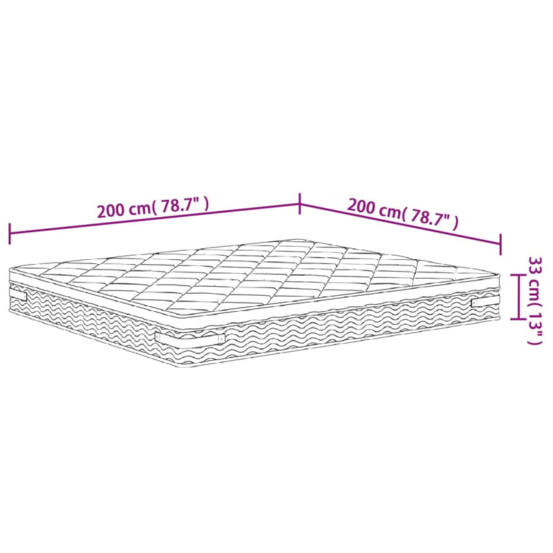 Matratze Taschenfederkern Medium Plus 200x200 cm