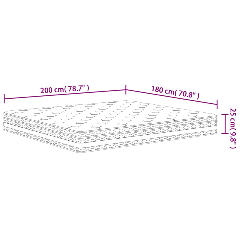 Matratze Taschenfederkern Mittel 180x200 cm