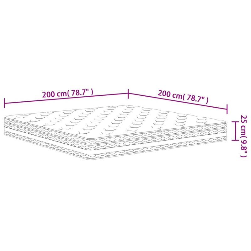 Matratze Taschenfederkern Mittel 200x200 cm
