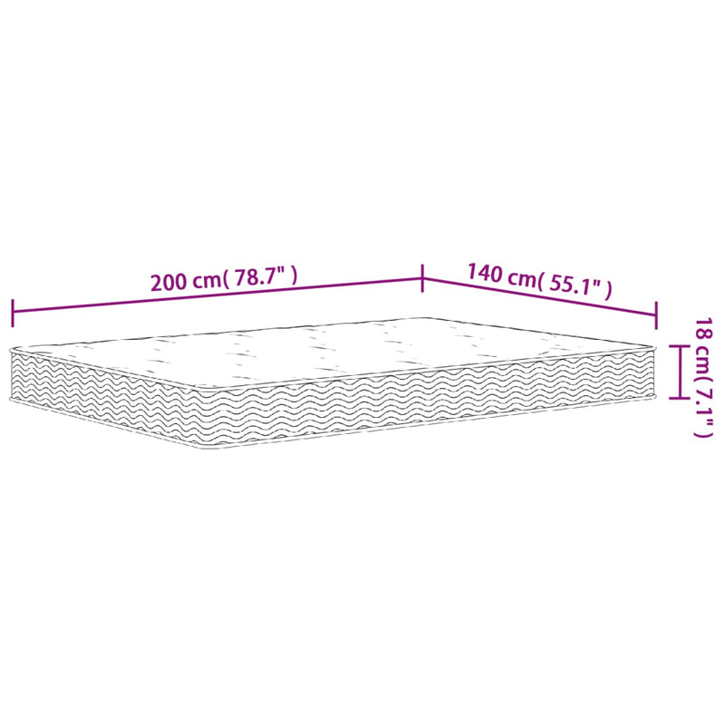 Matratze Bonnell-Federkern Mittel 140x200 cm