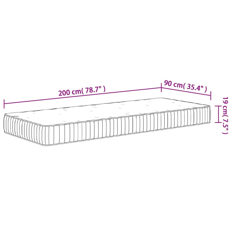 Matratze Taschenfederkern Mittel 90x200 cm