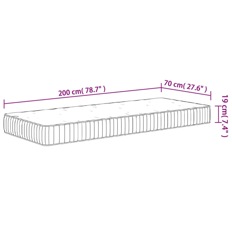 Matratze Taschenfederkern Mittel 70x200 cm