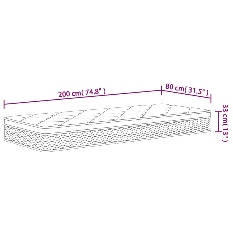 Matratze Taschenfederkern Medium Plus 80x200 cm